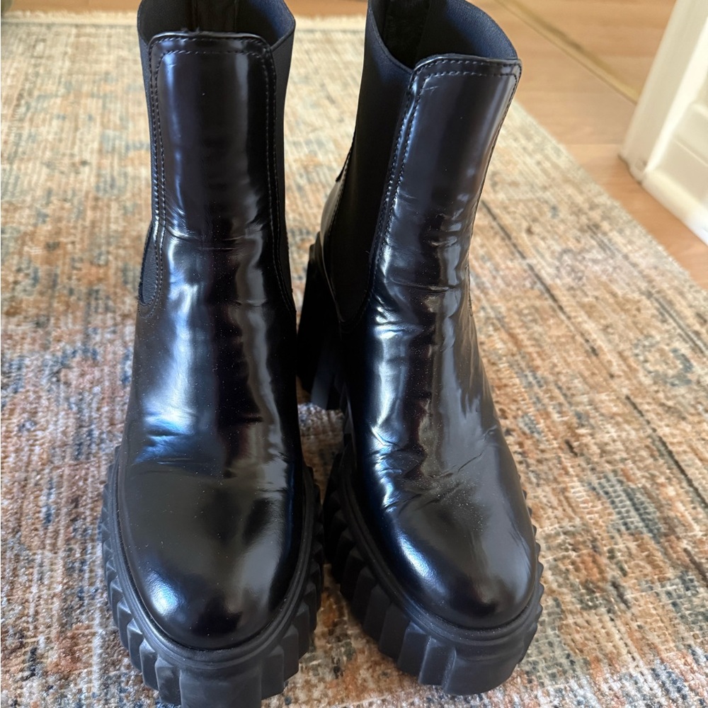 AGL Glossy Black Ankle Boots great condition